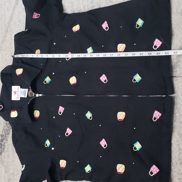 QUACKER FACTORY Linen Blend 2 Pc Set with Shopping Bags Embroidery Sz XL - Picture 9 of 16